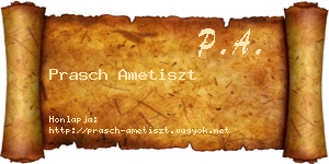 Prasch Ametiszt névjegykártya